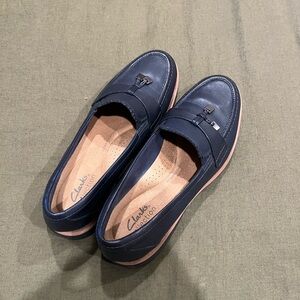 Clark's Navy Loafers